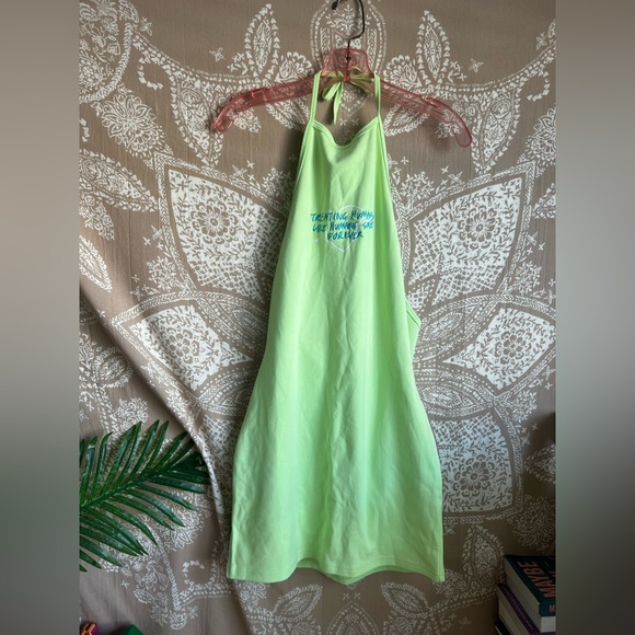 SALE Revolve X Mayfair Group Green Halter Mini Dress Humans since forever M/L - Picture 2 of 7